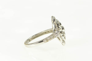 14K 0.33 Ctw Ornate Diamond Encrusted Engagement Ring White Gold