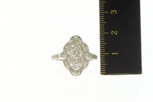 14K 0.33 Ctw Ornate Diamond Encrusted Engagement Ring White Gold