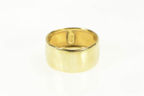 18K 8.4mm Wide Classic Thick Statatement Band Ring Yellow Gold