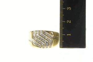 10K 0.75 Ctw Diamond Squared Geometric Men's Ring Yellow Gold