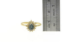 Load image into Gallery viewer, 14K 0.41 Ctw Pear Natural Sapphire Diamond Halo Ring Yellow Gold