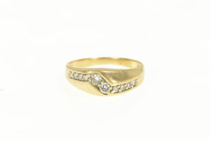 14K 0.40 Ctw Diamond Men's Bypass Wedding Band Ring Yellow Gold