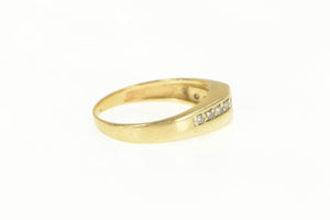 14K 0.40 Ctw Diamond Men's Bypass Wedding Band Ring Yellow Gold