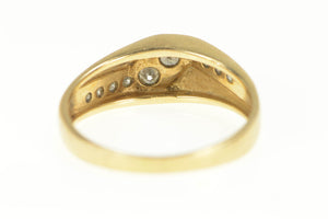 14K 0.40 Ctw Diamond Men's Bypass Wedding Band Ring Yellow Gold