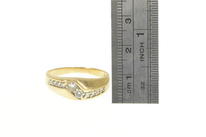 14K 0.40 Ctw Diamond Men's Bypass Wedding Band Ring Yellow Gold