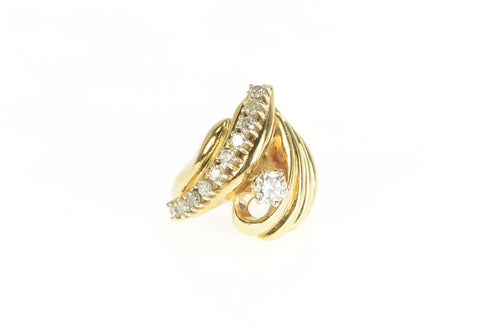 14K 1.00 Ctw 1940's Diamond Geometric Statement Ring Yellow Gold