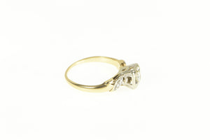 14K 1940's Classic Diamond Promise Engagement Ring Yellow Gold