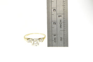 14K 1940's Classic Diamond Promise Engagement Ring Yellow Gold