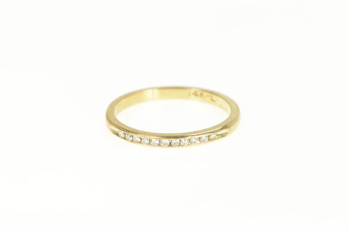 14K Classic Diamond Simple Wedding Band Ring Yellow Gold