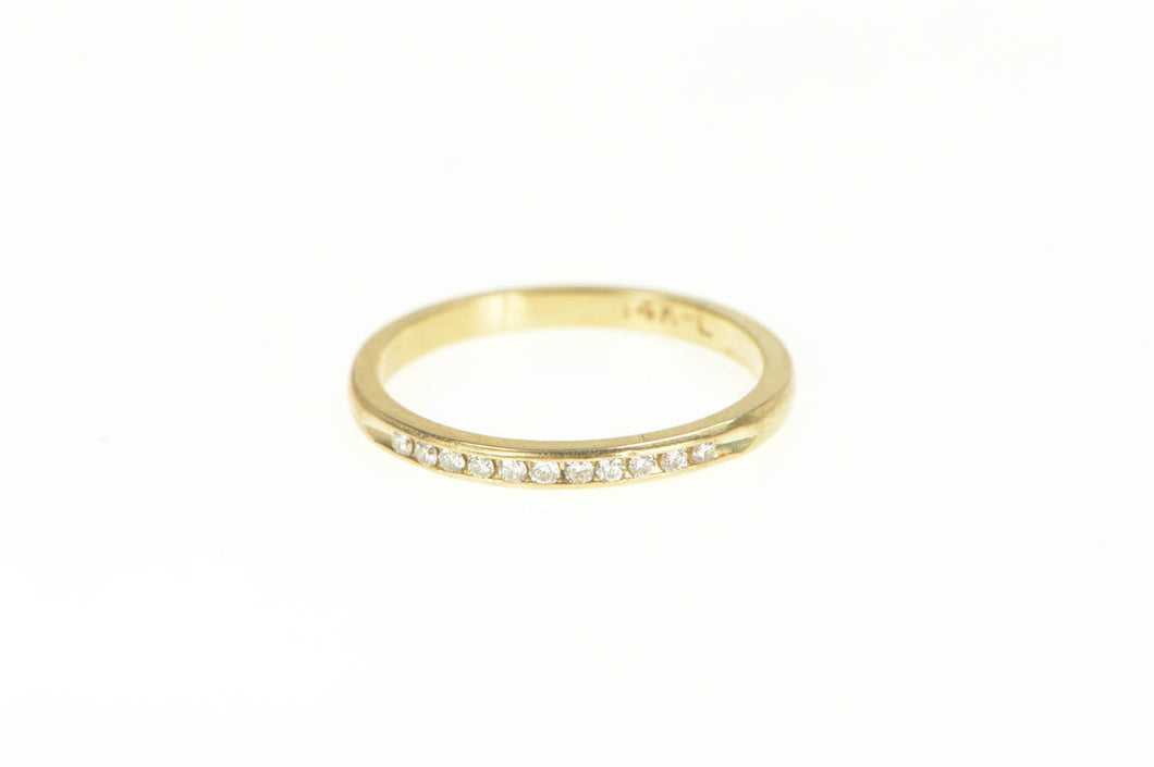 14K Classic Diamond Simple Wedding Band Ring Yellow Gold