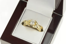 Load image into Gallery viewer, 14K 0.52 Ct Diamond Solitaire Grooved Engagement Ring Yellow Gold