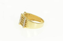 Load image into Gallery viewer, 14K Diamond Bar Geometric Braid Chain Statmenet Ring Yellow Gold
