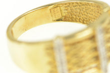 Load image into Gallery viewer, 14K Diamond Bar Geometric Braid Chain Statmenet Ring Yellow Gold