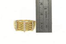 Load image into Gallery viewer, 14K Diamond Bar Geometric Braid Chain Statmenet Ring Yellow Gold