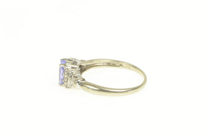 14K 1.33 Ctw Tanzanite Diamond Engagement Ring White Gold