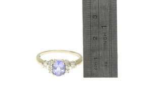 14K 1.33 Ctw Tanzanite Diamond Engagement Ring White Gold