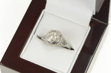 Load image into Gallery viewer, Platinum 0.70 Ctw Art Deco Filigree Domed Engagement Ring