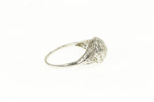 Load image into Gallery viewer, Platinum 0.70 Ctw Art Deco Filigree Domed Engagement Ring