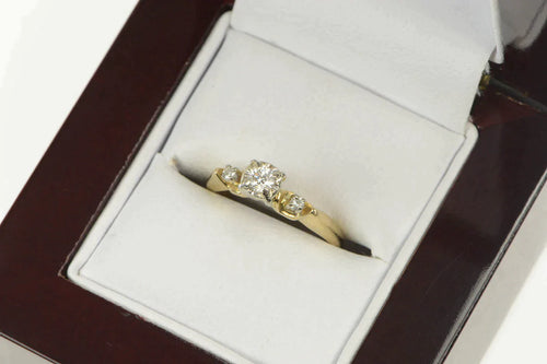 14K 0.15 Ctw Three Stone Diamond Promise Ring Yellow Gold