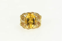 Load image into Gallery viewer, 14K 11.69 Ctw Citrine Diamond Garnet Elaborate Ring Yellow Gold