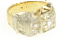 Load image into Gallery viewer, 14K Art Deco Diamond 32nd Degree Masonic Eagle Ring Yellow Gold