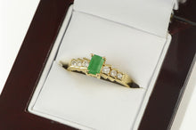 Load image into Gallery viewer, 14K Natural Emerald Diamond Engagement Ring Yellow Gold