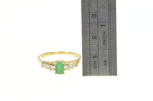 Load image into Gallery viewer, 14K Natural Emerald Diamond Engagement Ring Yellow Gold