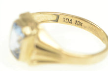 Load image into Gallery viewer, 10K Bezel Set Simulated Blue Sapphire Vintage Ring Yellow Gold