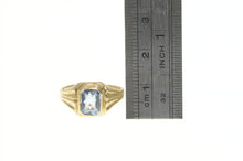 Load image into Gallery viewer, 10K Bezel Set Simulated Blue Sapphire Vintage Ring Yellow Gold