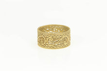 Load image into Gallery viewer, 14K Filigree Wide 10mm Band Organic Ring Yellow Gold
