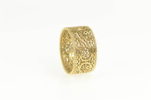 Load image into Gallery viewer, 14K Filigree Wide 10mm Band Organic Ring Yellow Gold