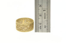 Load image into Gallery viewer, 14K Filigree Wide 10mm Band Organic Ring Yellow Gold