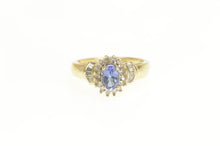 Load image into Gallery viewer, 10K Tanzanite Diamond Halo Classic Ring Yellow Gold