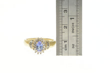 Load image into Gallery viewer, 10K Tanzanite Diamond Halo Classic Ring Yellow Gold