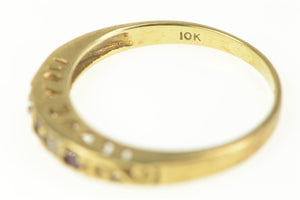 10K Ruby Diamond Retro I Love You Ring Yellow Gold