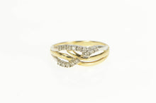 Load image into Gallery viewer, 14K Diamond Wave Ribbon Design Vintage Ring Yellow Gold