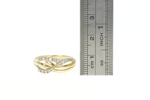 Load image into Gallery viewer, 14K Diamond Wave Ribbon Design Vintage Ring Yellow Gold