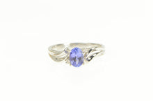 Load image into Gallery viewer, 14K Tanzanite Diamond Bypass Split Classic Ring White Gold