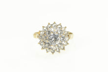 Load image into Gallery viewer, 10K White Topaz Double Halo Cocktail Statement Ring Yellow Gold