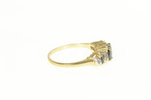 Load image into Gallery viewer, 14K Marquise Blue Sapphire Diamond Band Classic Ring Yellow Gold