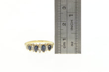 Load image into Gallery viewer, 14K Marquise Blue Sapphire Diamond Band Classic Ring Yellow Gold