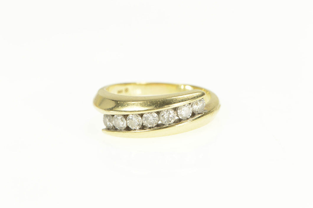 14K 0.50 Cttw Diamond Band Bypass Channel Set Ring Yellow Gold