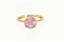 Load image into Gallery viewer, 18K Pink Sapphire Illusion Solitaire Cluster Ring Rose Gold