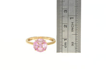 Load image into Gallery viewer, 18K Pink Sapphire Illusion Solitaire Cluster Ring Rose Gold