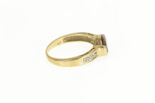 Load image into Gallery viewer, 10K Oval Garnet Diamond Modern Ring Yellow Gold