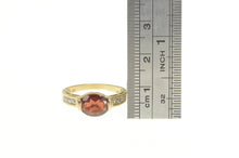 Load image into Gallery viewer, 10K Oval Garnet Diamond Modern Ring Yellow Gold