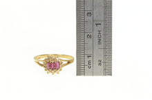 Load image into Gallery viewer, 14K Marquise Ruby Diamond Halo Split Design Ring Yellow Gold