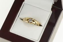 Load image into Gallery viewer, 14K Victorian Twisting Hand Carved Solitaire Ring Yellow Gold