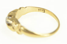 Load image into Gallery viewer, 14K Victorian Twisting Hand Carved Solitaire Ring Yellow Gold