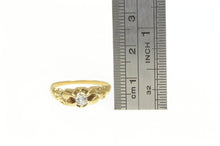 Load image into Gallery viewer, 14K Victorian Twisting Hand Carved Solitaire Ring Yellow Gold